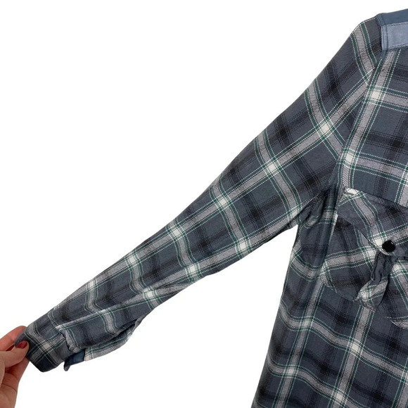 Zadig & Voltaire Drippy Flannel Plaid Shirt Womens Medium Plaid Talmi Carreaux - Picture 5 of 15